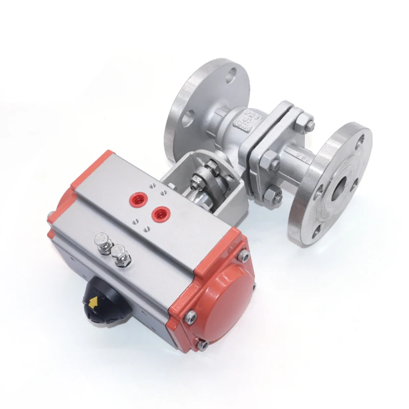 

DN20 304 Stainless Steel Flanged Pneumatic Ball Valve Single Acting Cylinder High Temperature Steam Flange Ball Valves