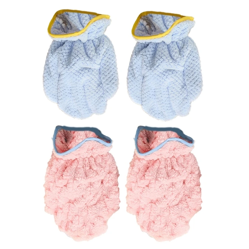 F68E Corals Fleece Pet Grooming Gloves Bath Towel for Quick Drying Dog Cats After Bath