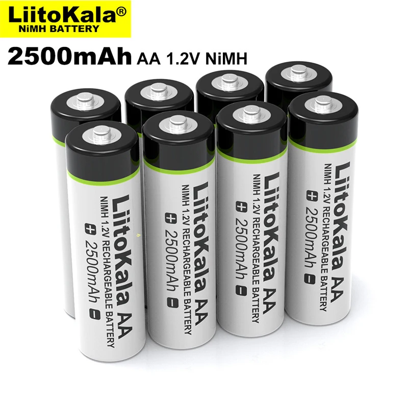 Liitokala 1.2V AA 2500mAh nickel hydrogen rechargeable battery for temperature gun remote control mouse toy electric fan battery