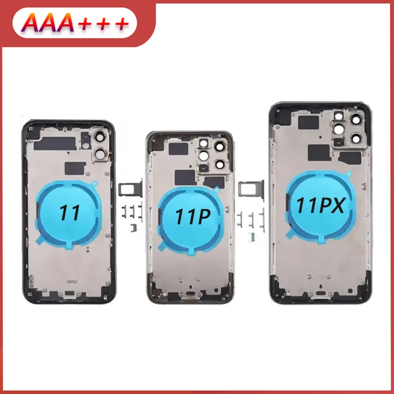 Full Housing For iPhone 11/11Pro/ 11 Pro Max Back Glass Battery Cover Middle Frame Chassis Assembly Replacement