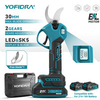 Yofidra Brushless Electric Pruner Pruning Shear 30mm Rechargeable Scissors Garden Power Tools Fit For Makita 18V Battery Pin