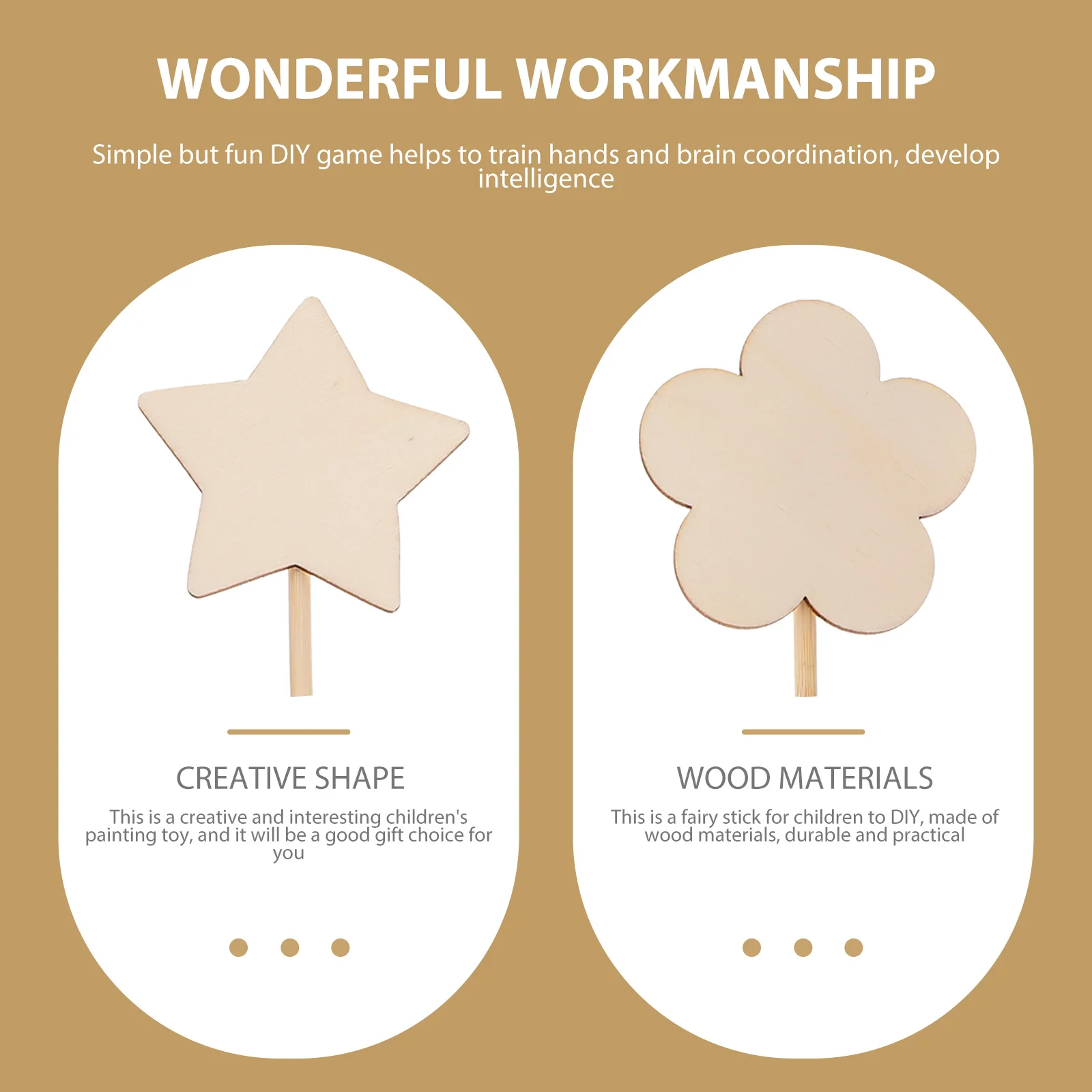 

8Pcs Fairy Sticks for Kids DIY Wooden Wands Unfinished Craft Set Educational Activity Game Toddlers Imagination Development