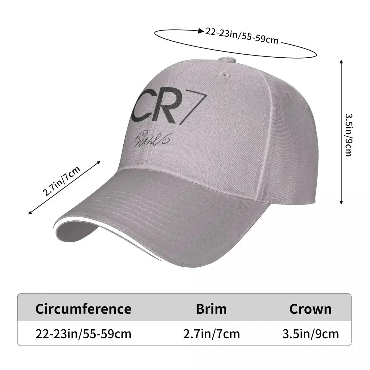 CR7 Football Soccer Baseball Caps Popular Ronaldos Sandwich Hat Unisex Polyester Sun Cap Running Golf