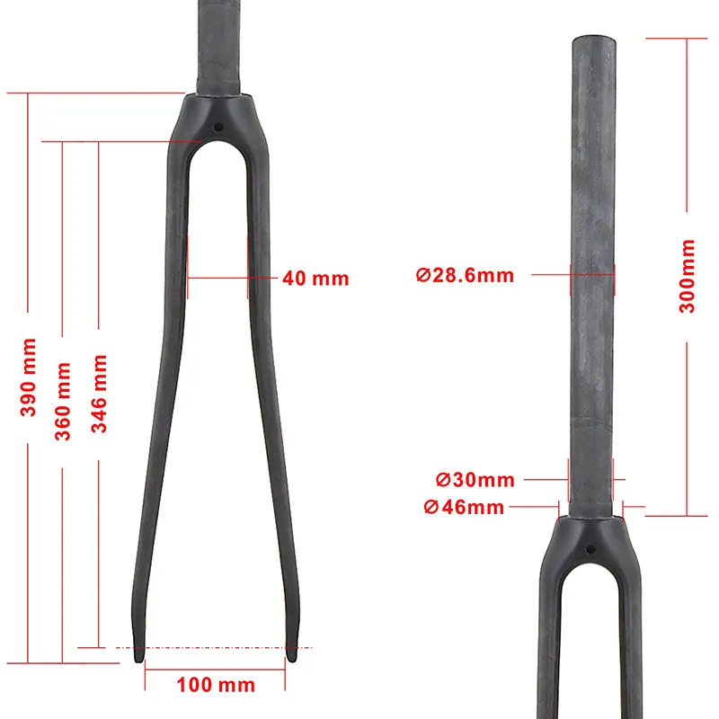 Classic 700C Road Fixed Gear Track Bike glossy matt 3K/UD/12K Full Carbon Fiber Bicycle Front Fork view 6