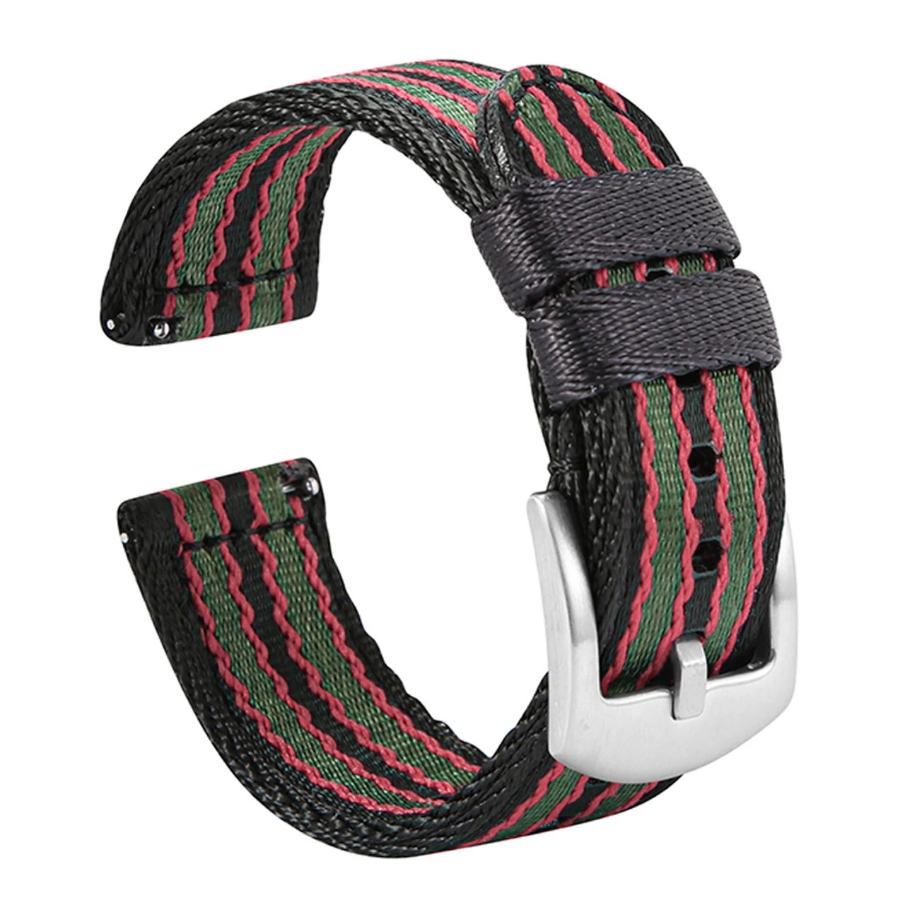 BANDSMAN Premium glattes Nylon-Uhrenarmband, 18 mm, 20 mm, 22 mm, gewebtes Nylon-Sicherheitsgurt-Uhrenarmband, Schnellverschluss-Ersatzarmband für Seiko 7