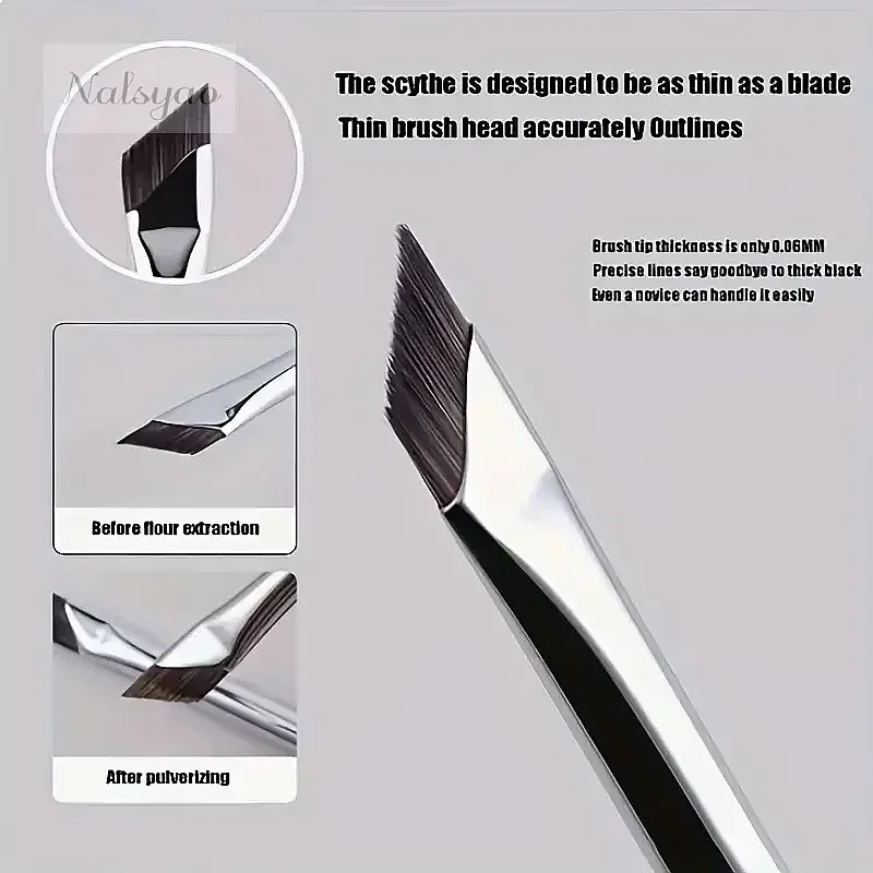 2/5pcs Upgrade Blade Eyeliner Brush Ultra Thin Fine Angle Flat Eyebrow Brush Under Eye Precise Detail Makeup