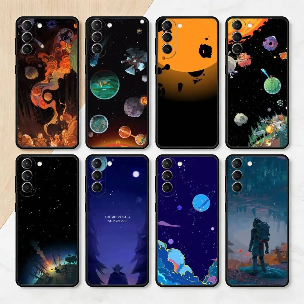 

O-Outer Wilds Game Phone Case For Samsung S25,24,23,22,30,21,10,9,Ultra,Plus,Lite,FE,4,5 G Soft Black Case