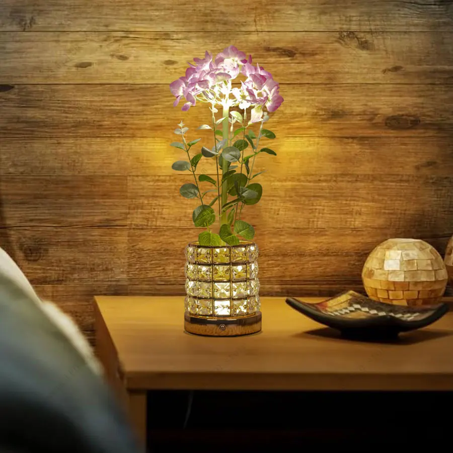 LED Rechargeable Flower Lamp Decorative Plant Light Luminous Artificial Flowers 1W Perfect for Room Decoration Office Bar Club
