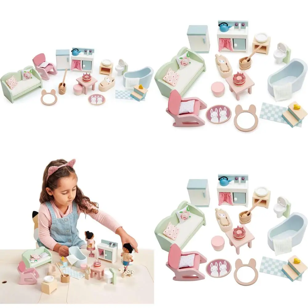 

Полностью меблированные аксессуары для кукольного домика - миниатюрный игровой набор для ролевых игр для детей от 3 лет