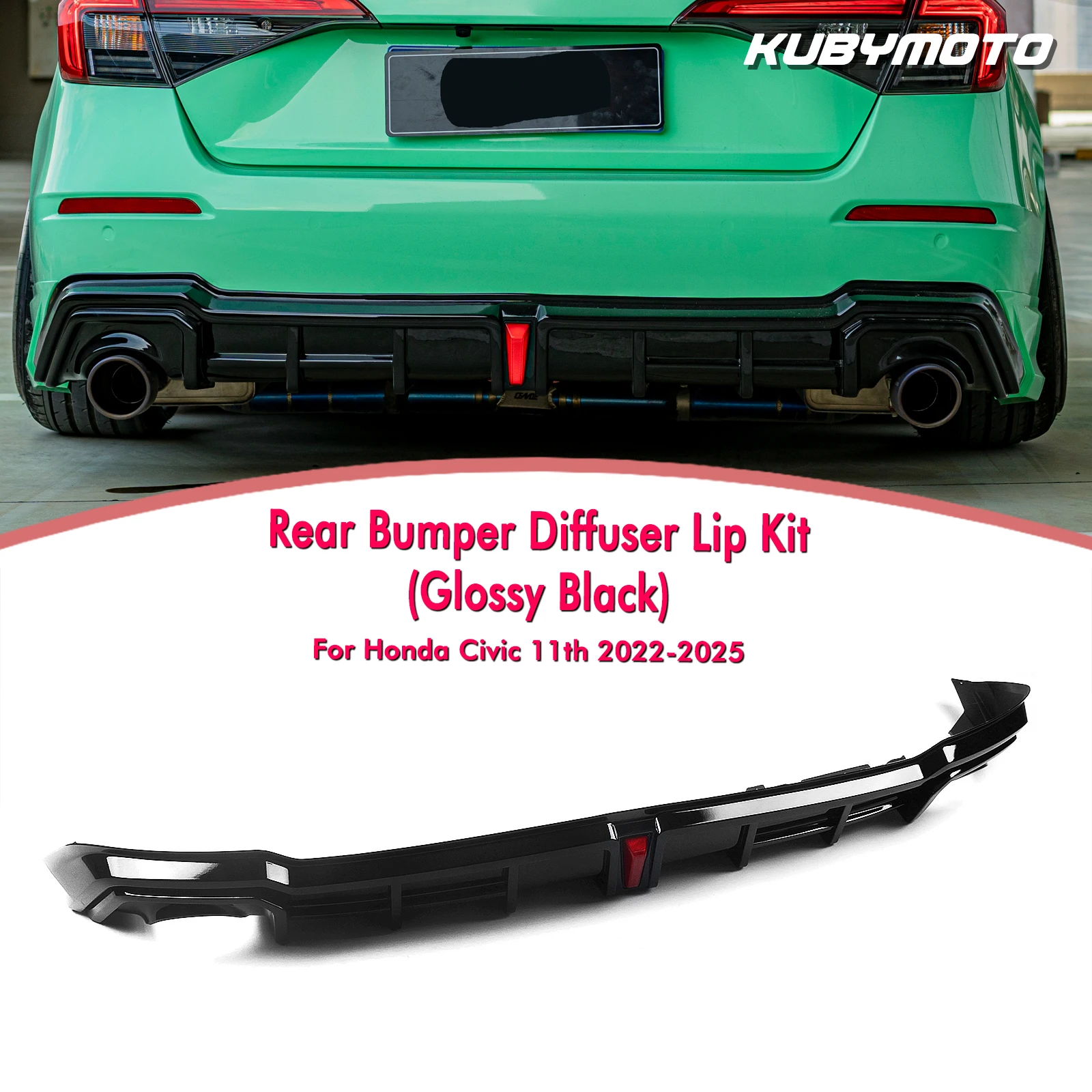 YOFER Body Protector Rear Bumper Diffuser Lip For Honda Civic 11th 2022-2025 Tail Boot Side Spoiler Canards Splitter Guard Cover