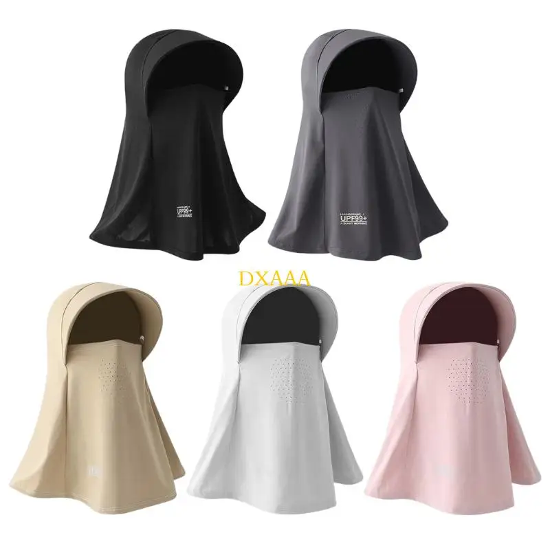 

DXAA UPF50+ Outdoor Sport Face Cover Ice Silk Hat Stretchable Sun Hat For Women Wear