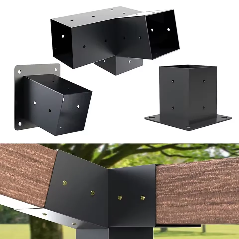 1 Set Slanted Roof Pergola Brackets Wall Mount With Hardware Accessories For 4x4 Inch Outdoor Porch Gazebo Roof Pavilion Bracket