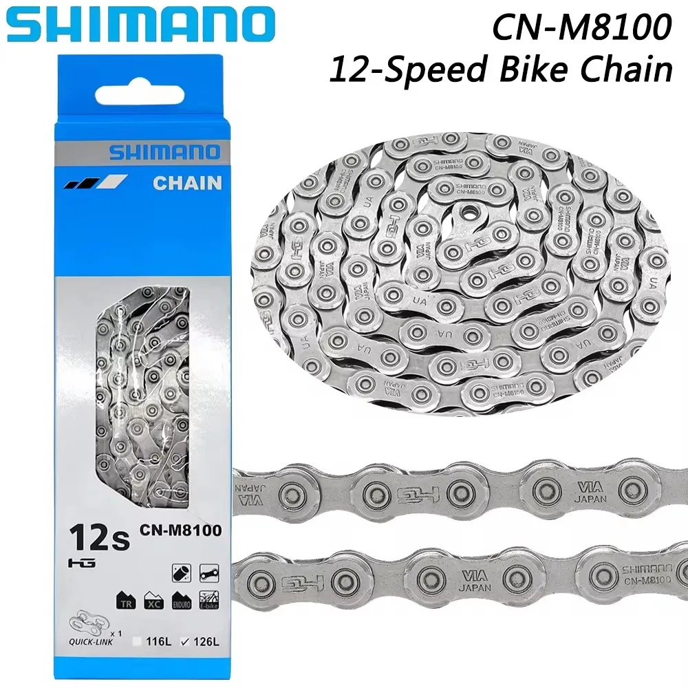 SHIMANO DEORE XT CN-M8100 catena per bici a 12 velocità con collegamento rapido 126 maglie per catena per Mountain Bike parti di biciclette originali