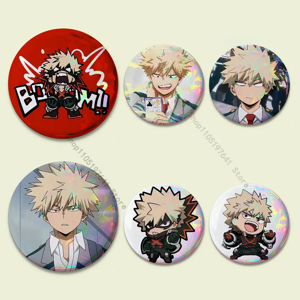 

B-Bakugo A-Academia My HeroES Badges Button Round Creative Pin Brooch Badge Bag Decor Fans Collect Friends Gifts