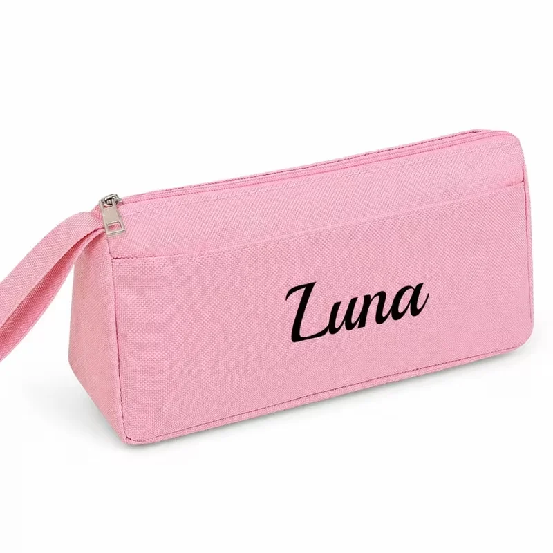 1Pcs Personalized Custom Name Portable Pencil Case with Handle, High-Quality Stylish and Cute Stationery Bag, Large Capacity Student Pencil Case, Essential Back-To-School Study Supplies Gift