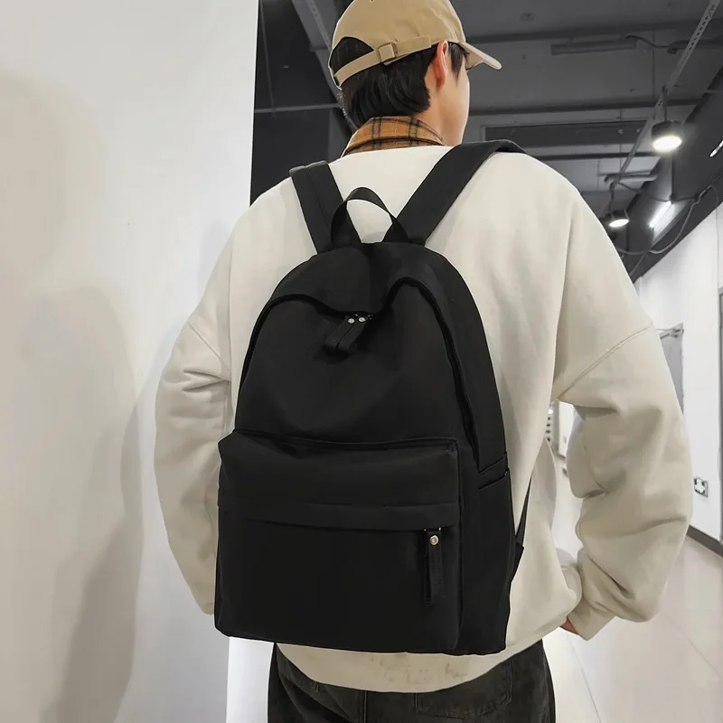 حقيبة ظهر للطلاب بلون سادة 2026 حقيبة ظهر ذات سعة كبيرة على طراز الكلية حقيبة سفر حقيبة ظهر ترفيهية #4