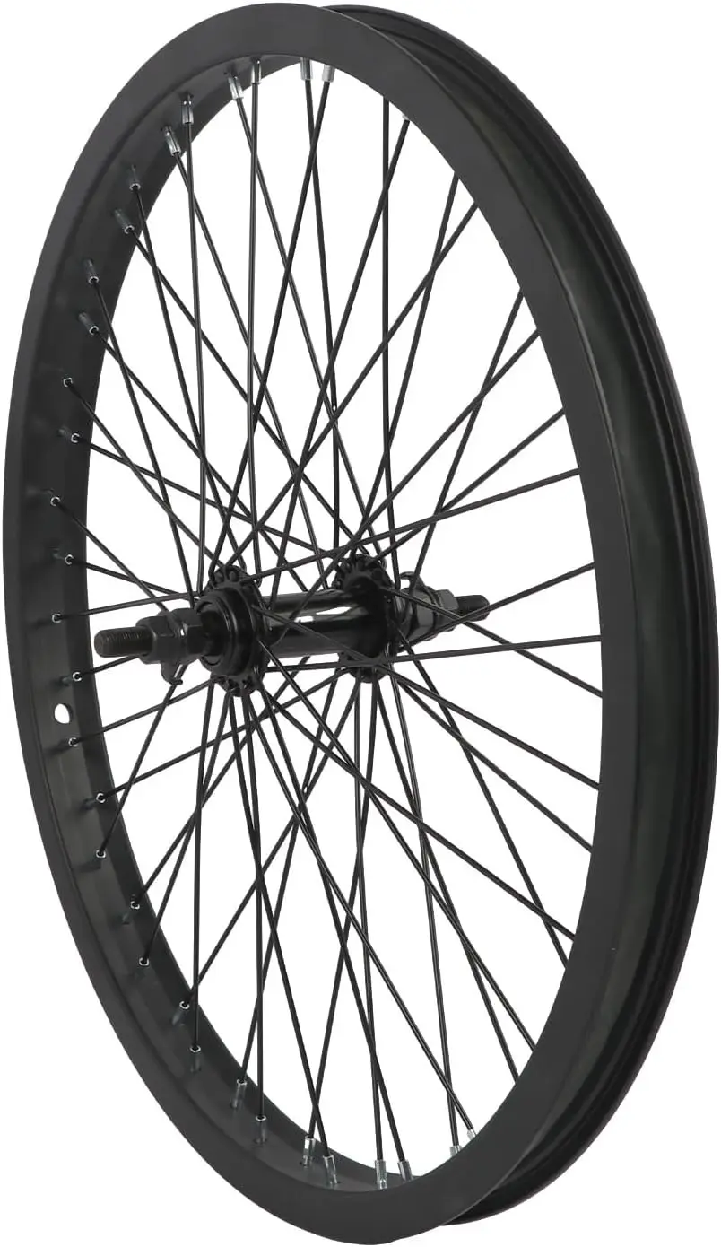 

20 Inch BMX Wheel 1.75 48H Front Rear Single Speed Freewheel Aluminum Rim Black