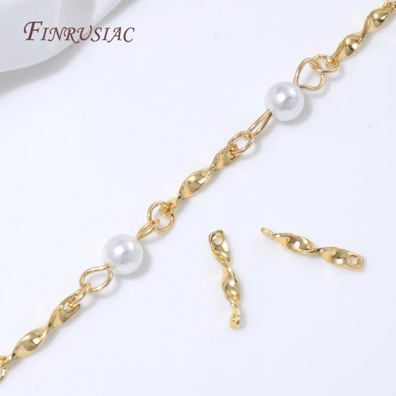 18K Gold Plated Twisted Bar 2 Hole Connector DIY Bracelet Necklace Making Findings,Earring Making Supplies,Metal Jewelry Charms image 2