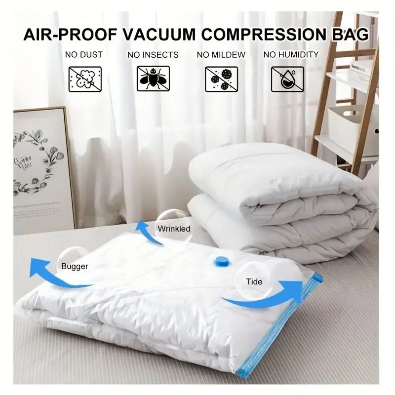 Vacuum storage bag space saving bag for clothes, mattresses, blankets, duvets, pillows, quilts, travel, moving