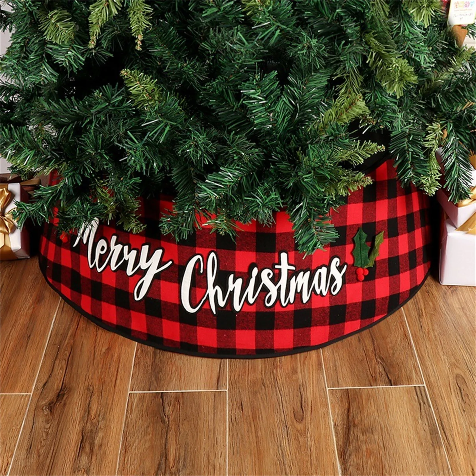 

2024 New Xmas Floor Mat Cover Home Party Decor Fashion Christmas Tree Skirt Floor Mat Christmas Tree Base Apron