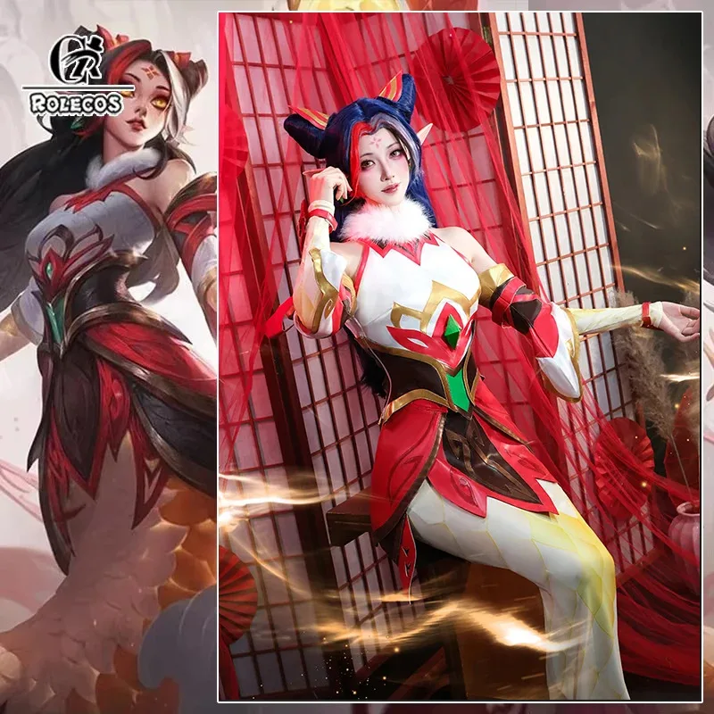 Rolecos jogo lol mythmaker nami cosplay traje jogo lol deusa oceânica nami cosplay outfit halloween feminino terno nova pele