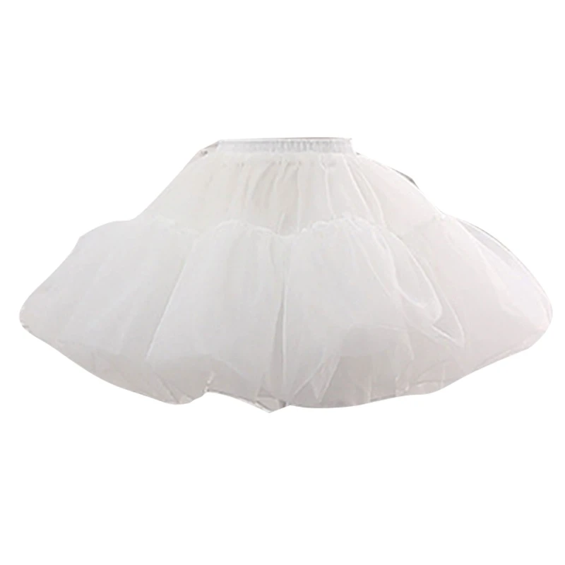 ZB91 Rok Crinoline Wanita Rok Organza 4 Lapis Gaun Pesta Setengah Slip