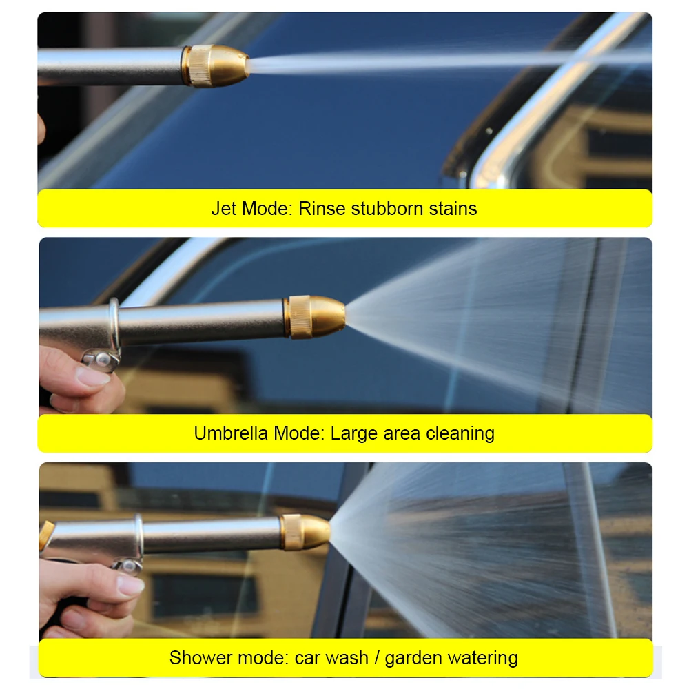 Portable High-pressure Water Gun Adjustable Metal Cleaning Car Wash Machine Garden Watering Hose Nozzle Sprinkler Foam Water Gun