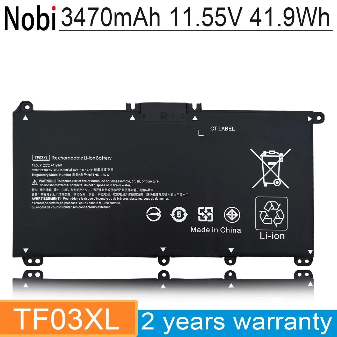 

NOBI TF03XL TF03 Battery For HP Pavilion 15-CC 14-bf033TX 14-bf108TX 14-bf008TU HSTNN-UB7J TPN-Q188 TPN-Q189 TPN-Q190 Q191