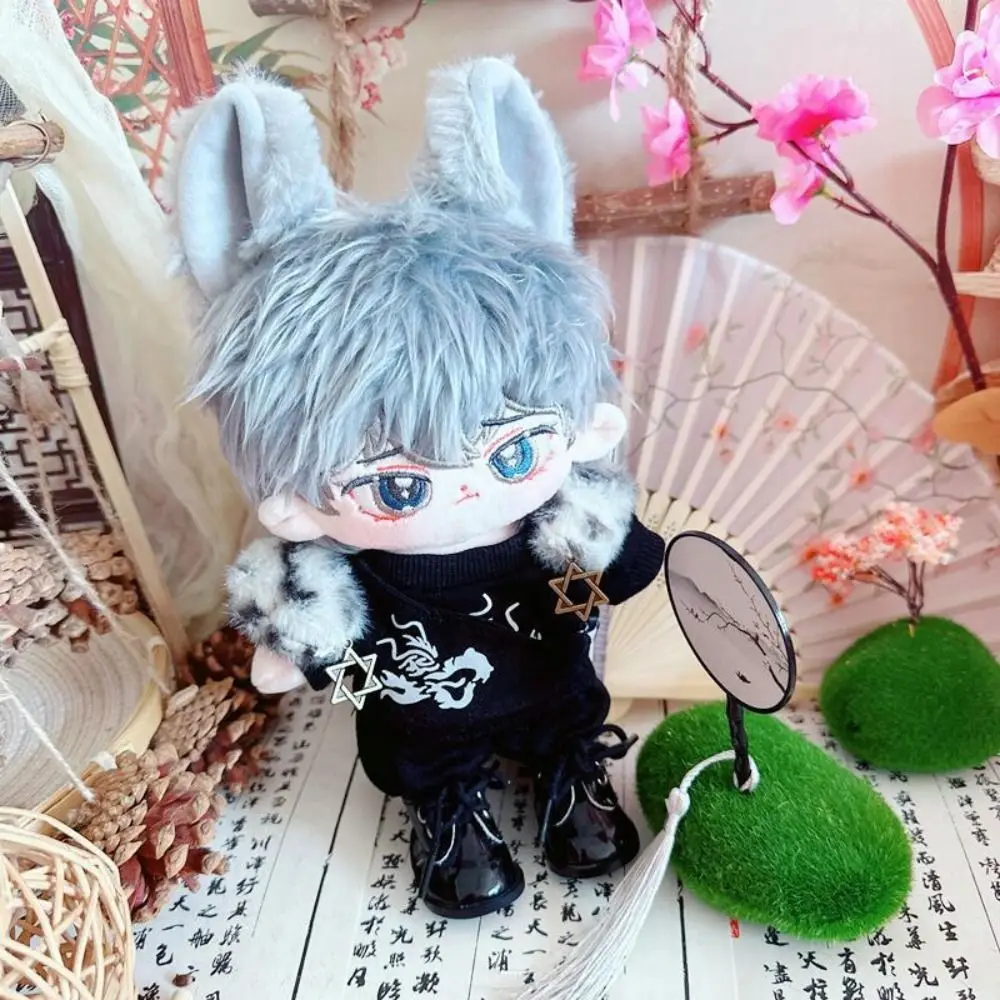 Black Mini Clothes Cotton  Dolls   Vest  Pants  Fur Coat 20cm  Clothes