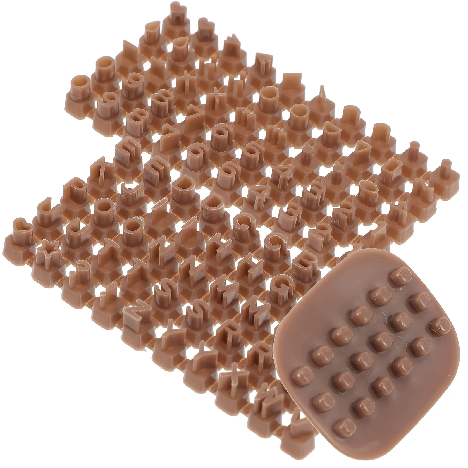 

Fondant Letter Cutters Baking Stamps Number Plastic Cake Stamper Cookie Molds Brown Parchment Reusable Kitchen Tools