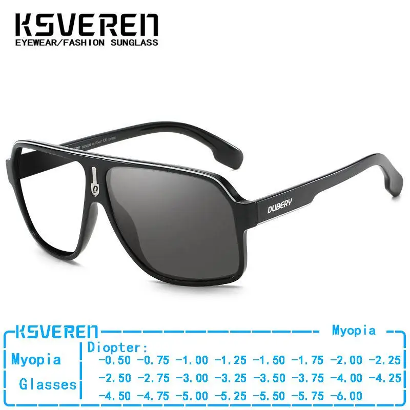 نظارات قصر النظر بإطار كبير فوتوكروميك للرجال بعدسات شفافة نظارات طبية متغيرة الألوان في الهواء الطلق نظارات قصر النظر #1