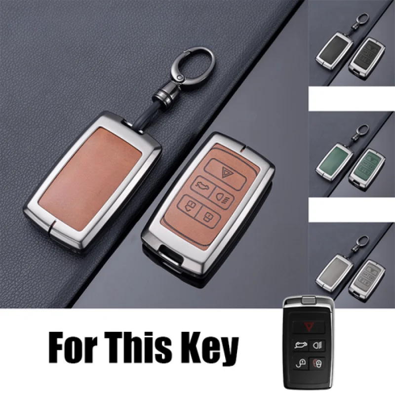Capa de couro para chave de carro em liga A + para Land Rover Range Rover Velar para Jaguar