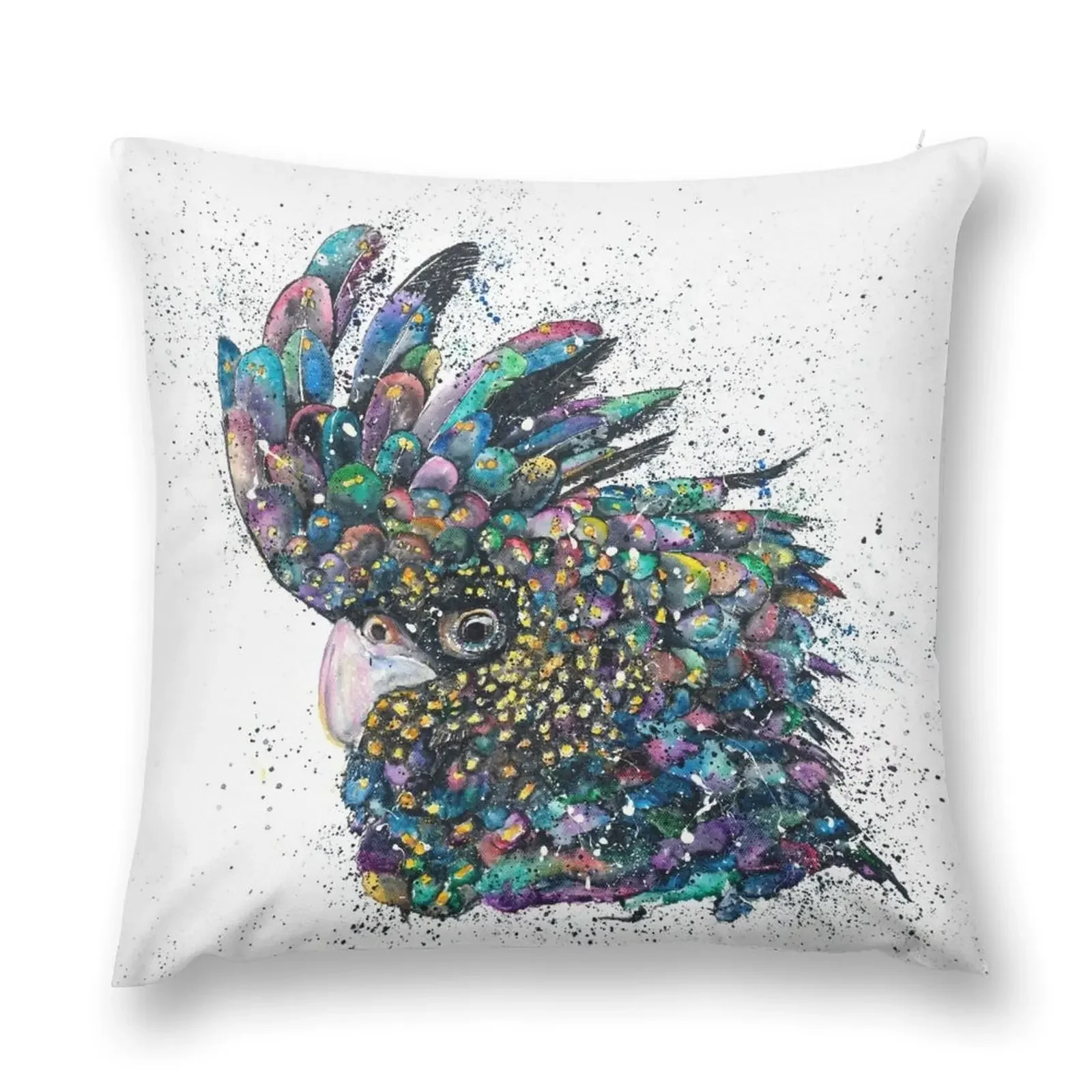 Rainbow Black Cockatoo Crest Throw Pillow Elastic Cover For Sofa Christmas Covers pillow pillowcase pillow