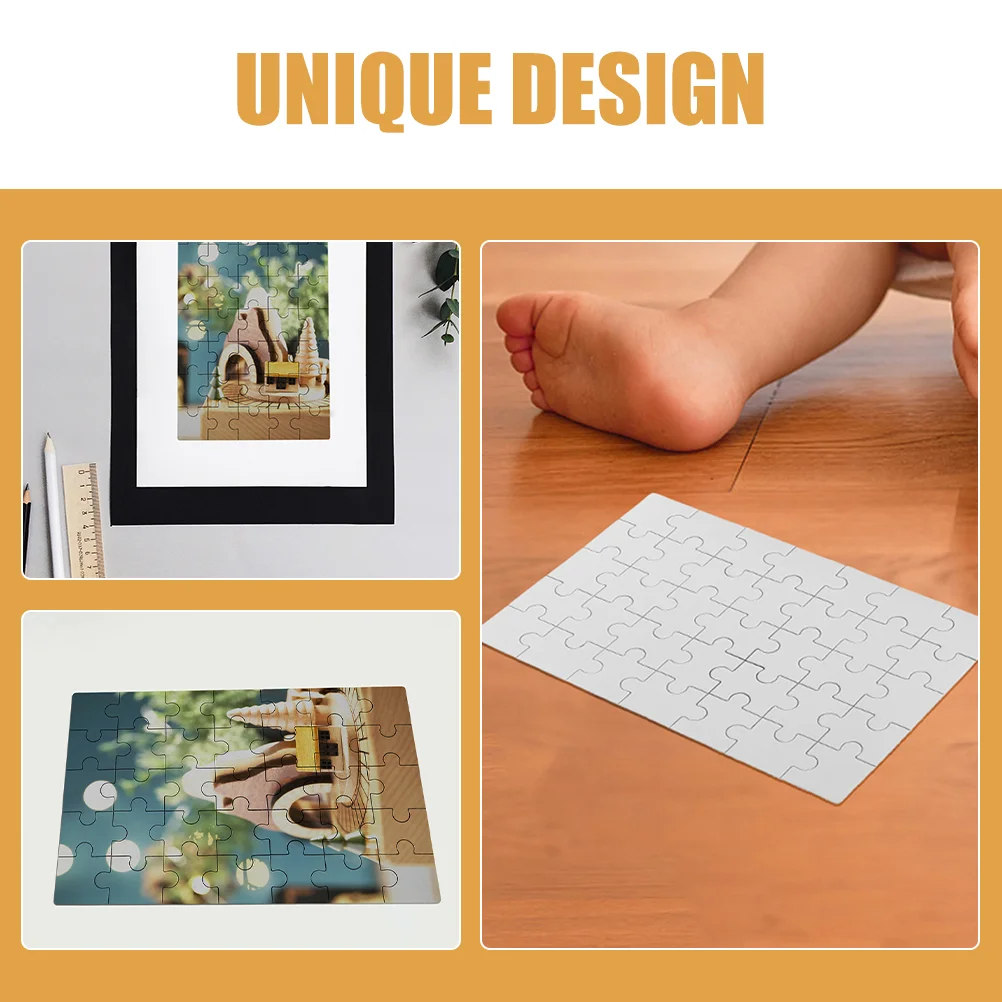 8PCS Wooden Blank Puzzle Pieces 13x9cm Heat Transfer Sublimation Jigsaw Puzzles Custom Blanks Family Game Gift Photo Print