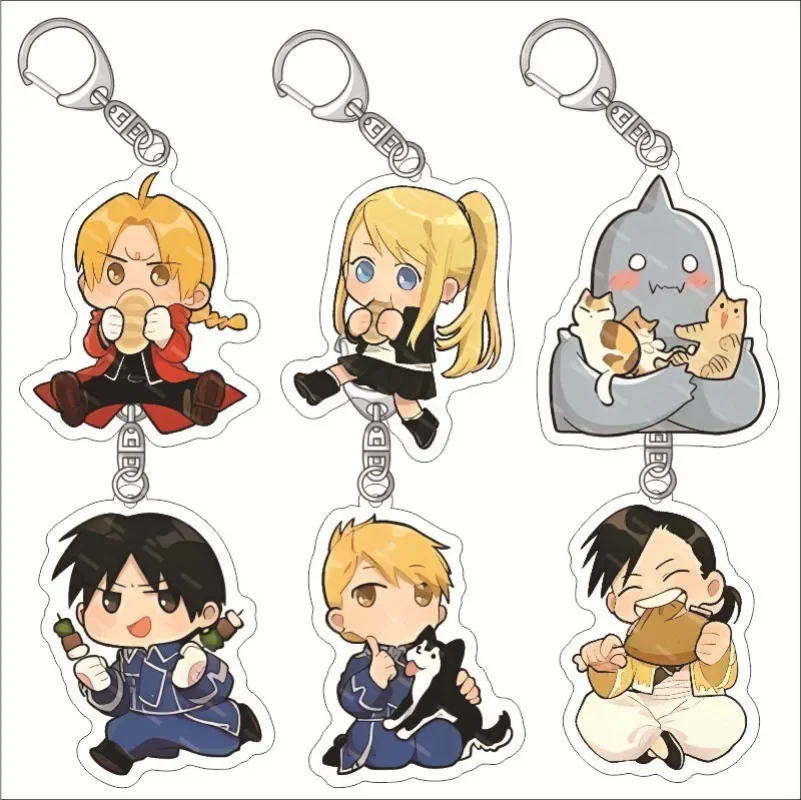 Fullmetal Alchemist Keychain Bag Pendant for Man Women Acrylic Key Chains Anime Edward Elric Backpack Hanging Accessories Gifts