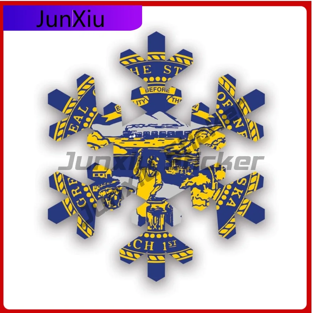 

Nebraska Snowflake Sticker Fade Resistant Weather Resistant Vintage For Truck Car Body Car Window Self Adhesive No Residue Decor