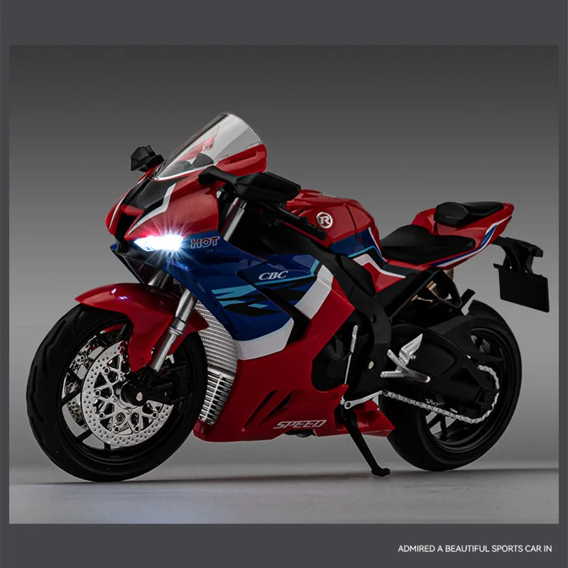 1:12 HONDA CBR 1000RR-R Fire Blade Alloy Sports Motorcycle Model Simulation Racing Motorcycle Model Sound and Light Kid Toy Gift