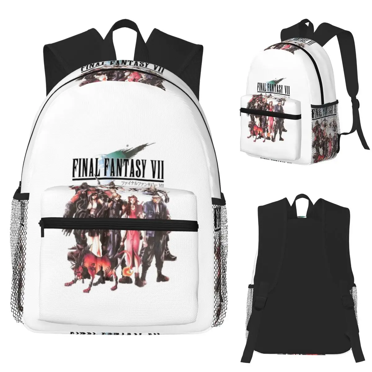 Final Fantasy VII Group Student Backpack School Bag Hiking Travel Daypack for Boys Girls Bookbag Shoulder Bags