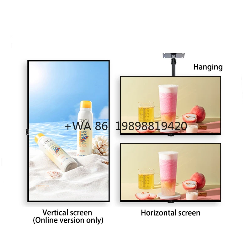 

Рекламная машина с границей, магазин чая с молоком, цифровой экран, доска меню, подвесная HD, ультра-узкая