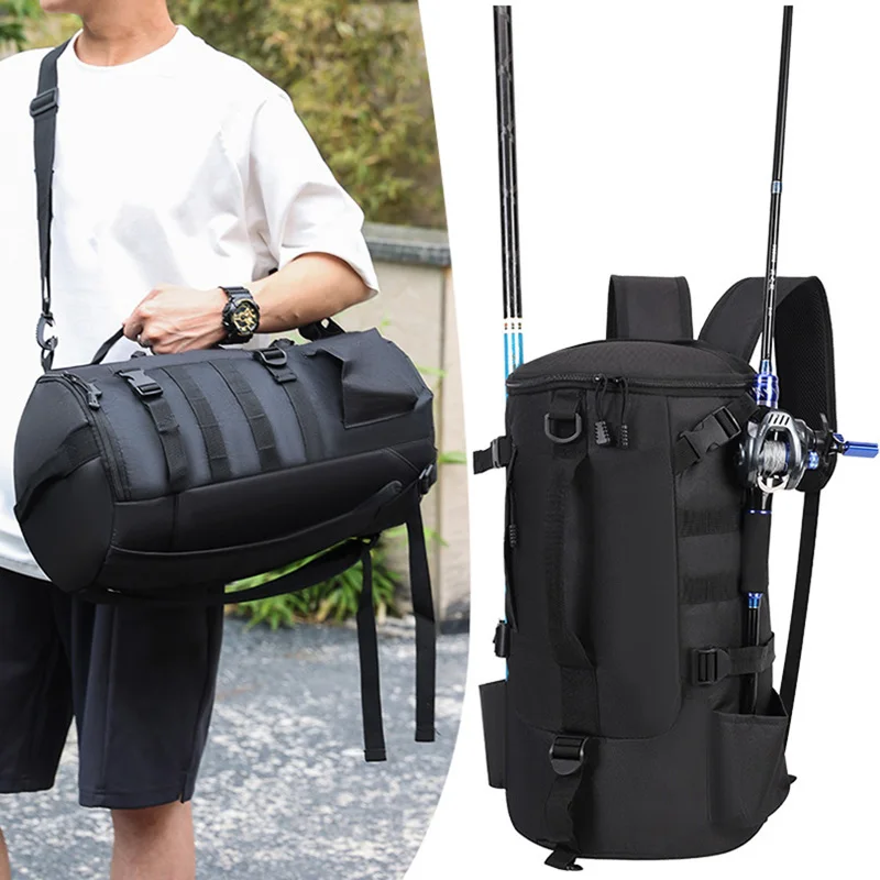 Multifunctional Men's Backpacks Waterproof Sports Bag Large Capacity Fishing Gear Bag Reel Tackle Bags Shoulder Backpack XA87CC