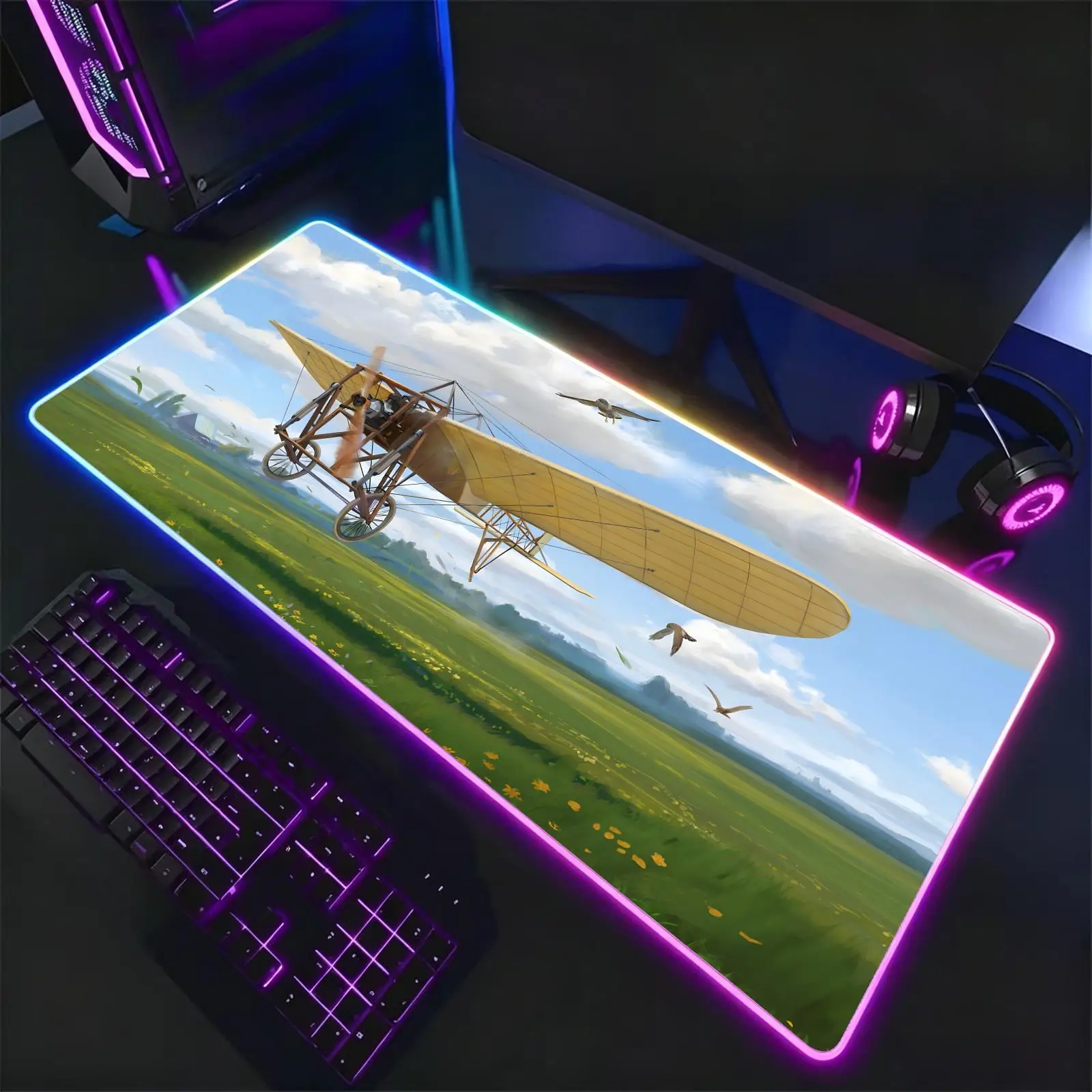 Mouse Pad RGB Color Changing Gaming Mouse Pad, Stitched Edges, XXL Large Keyboard Desk Mat hot game Victoria 3