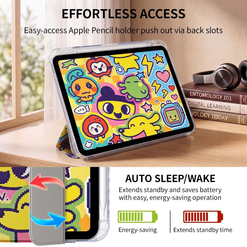 For iPad 10th Gen Case (A16) 11th Generation Case For iPad 11/10.9 Inch Case Transparent Back Shell Smart Cover Support Touch ID