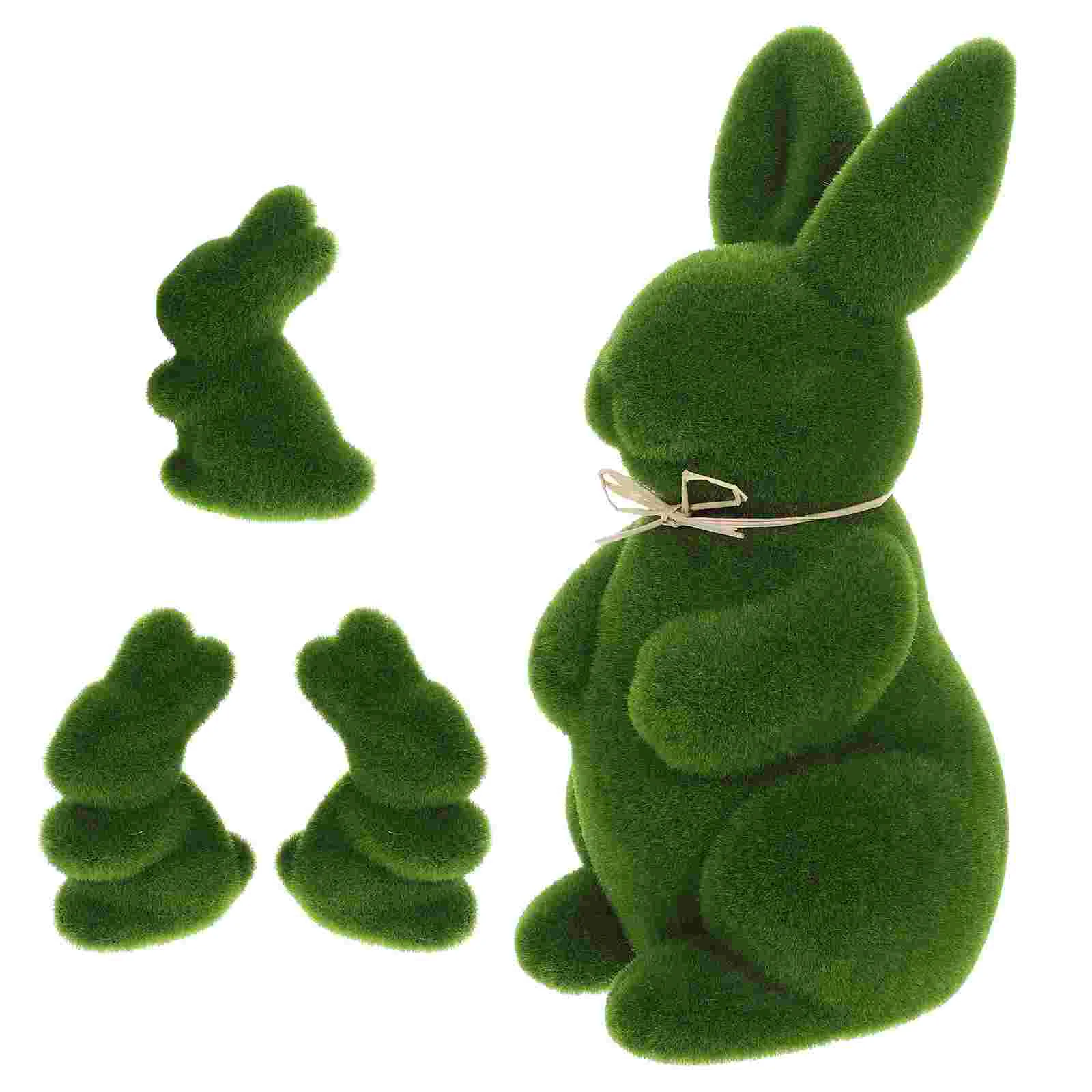 4 Pcs Stuffed Animal Easter Bunny Decorations Rabbit Adornment Photo Props Hammock Simulated Green Craft Child