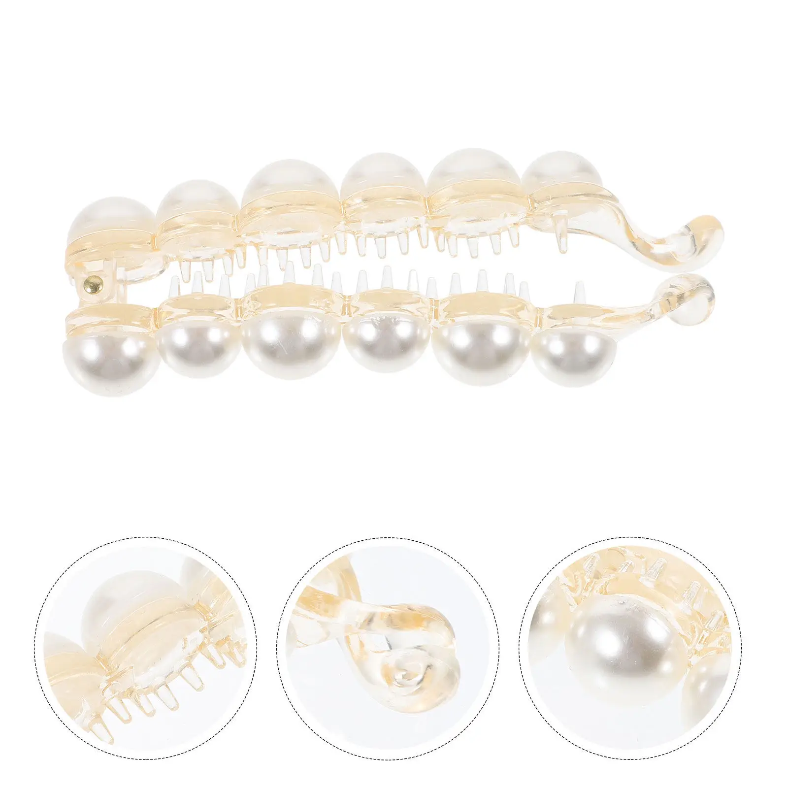 

Заколка для волос с жемчугом в винтажном стиле, декоративная заколка-банан, маленькая заколка-краб для хвоста