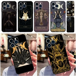 Triple Moon Goddess Hecate Tarot Card Phone Case For iPhone 16 15 11 12 13 14 Pro Max Mini X XS Max XR Plus Full Cover