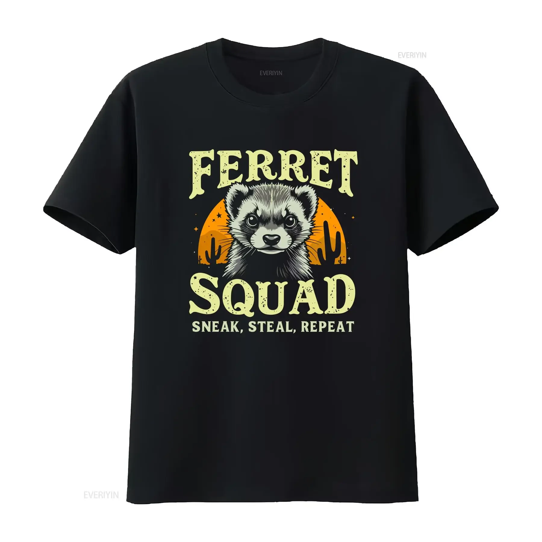 Ferret Squa Sneak Steal Repeat T Shirt Cute Animal Lover Funny Owner Apparel vintage Washed fashion graphic Stretched
