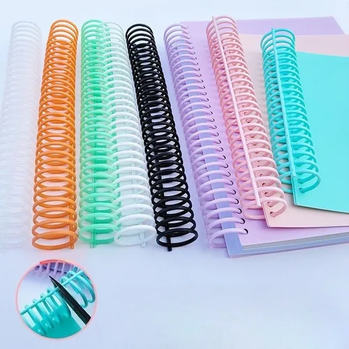 Imagen 2 del producto 10 Uds. Bobina de encuadernación de color Macron de gran capacidad 30mm * 30 vueltas A4 plástico estirable pp elástico anillo de hebilla duradero.