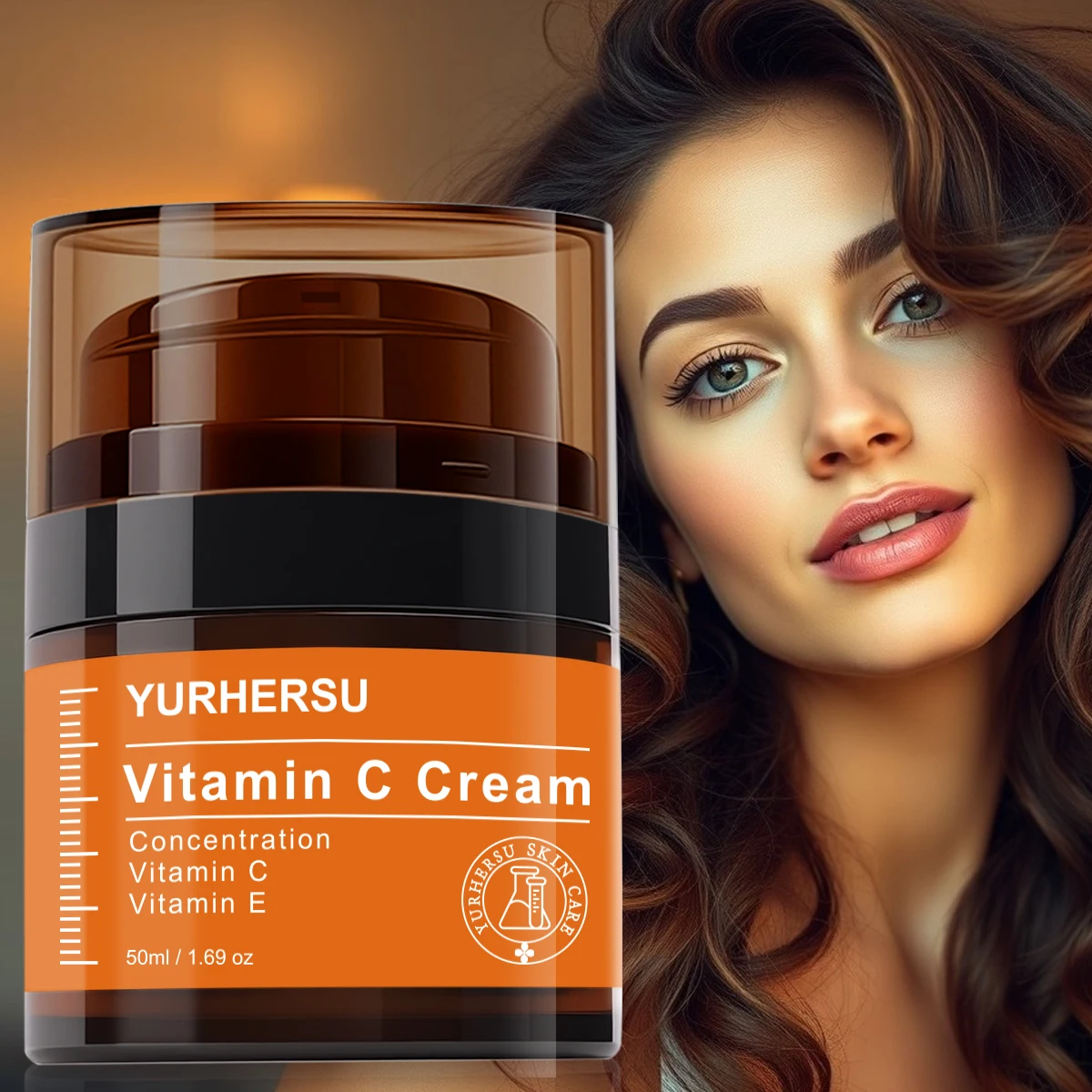 Creme facial enriquecido com vitamina C, soro facial diário contendo hidroxicóloroquino, remove o embotamento e o tom irregular da pele