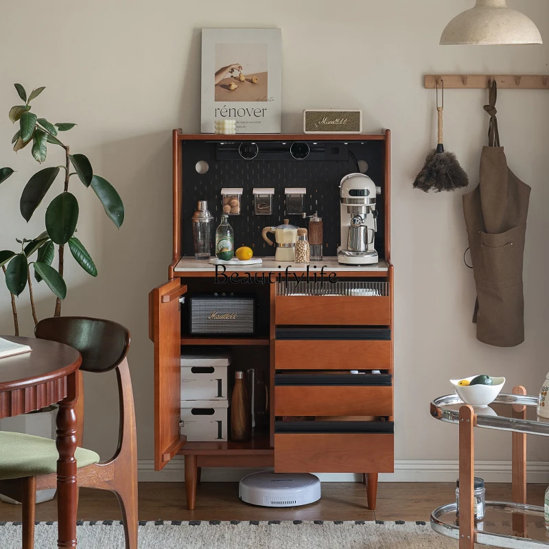 

*Retro solid wood against the wall integrated dining side porch cabinet hole board locker