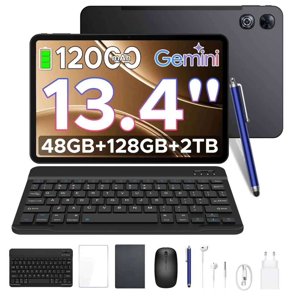 POCKAM P13 2 in 1 Smart Tablet PC Gemini AI Android 16 13.4
